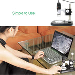Microscopio digitale USB 40X-800X con 8 LED e messa a fuoco manua