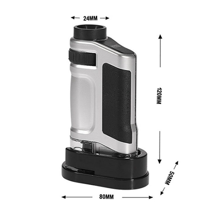 Microscopio tascabile con obiettivo zoom con ingrandimento 20X - 40X con luce LED