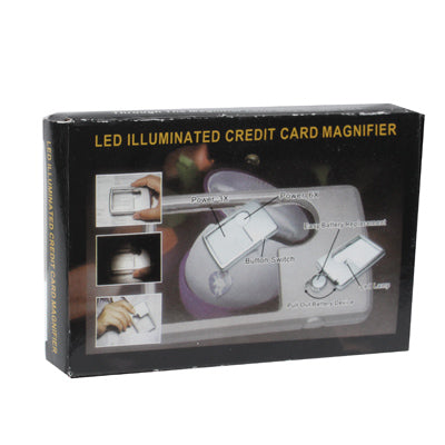 1 lente d'ingrandimento per gioielli 6X / 3X con design a carta di credito illuminata a LED