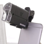 Lente d'ingrandimento 60X-100X con clip e luce LED per smartphone