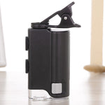 Lente d'ingrandimento 60X-100X con clip e luce LED per smartphone