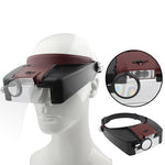 Lente d'ingrandimento a fascia 1,5X-10X con 2 luci LED
