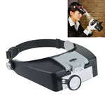 Lente d'ingrandimento a fascia 1,5X-10X con 2 luci LED
