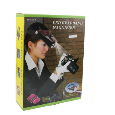 Lente d'ingrandimento a fascia 1,5X-10X con 2 luci LED