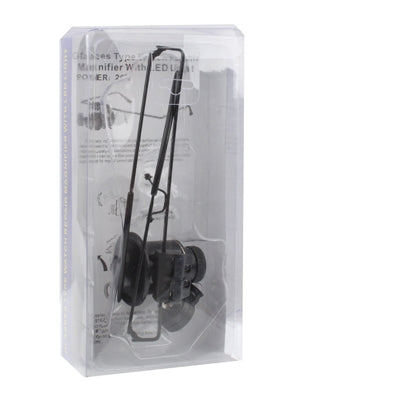 Lente d'ingrandimento per riparazione orologi tipo occhiali 20X con luce LED, 9892A