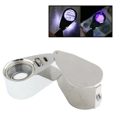 Lente d'ingrandimento 10X in metallo con 3 LED