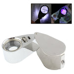Lente d'ingrandimento 10X in metallo con 3 LED