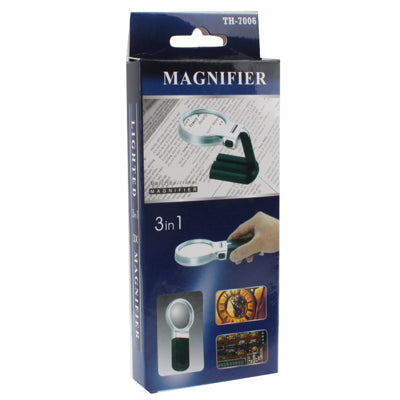 Lente d'ingrandimento portatile 3X con 2 luci LED