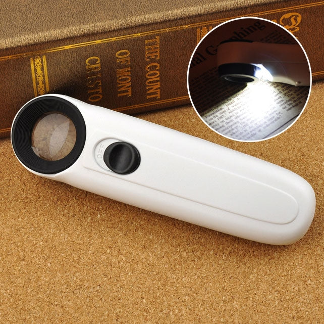 Lente d'ingrandimento portatile 40X con luce LED e custodia