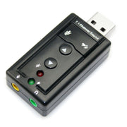 Adattatore per scheda audio audio virtuale 3D esterna USB 2.0 a 7.1 canali, Plastic 7.1 Channel Black