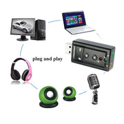 Adattatore per scheda audio audio virtuale 3D esterna USB 2.0 a 7.1 canali, Plastic 7.1 Channel Black