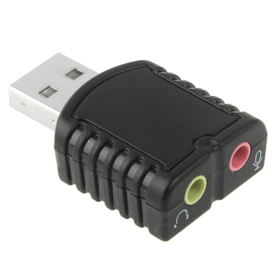 Adattatore audio stereo USB 2.0, alimentazione esterna non richiesta, Plastic 5.1 Channel Black