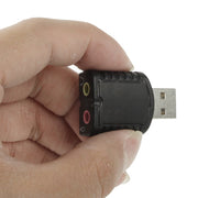 Adattatore audio stereo USB 2.0, alimentazione esterna non richiesta, Plastic 5.1 Channel Black