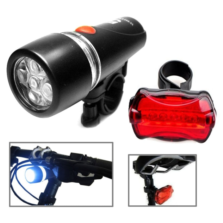 Luce bicicletta 5 LED impermeabile con torcia posteriore
