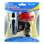 Luce da testa per bicicletta a 5 LED resistente all'acqua + torcia di sicurezza posteriore, Bicycle Head Light+ Rear Safety Flashlight