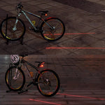Luce LED posteriore per bicicletta con laser di sicurezza