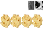 Cappucci universali per valvole di pneumatici per auto in plastica stile dollaro da 8 mm, confezione da 4, Dollar Style