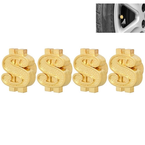 Cappucci universali per valvole di pneumatici per auto in plastica stile dollaro da 8 mm, confezione da 4, Dollar Style