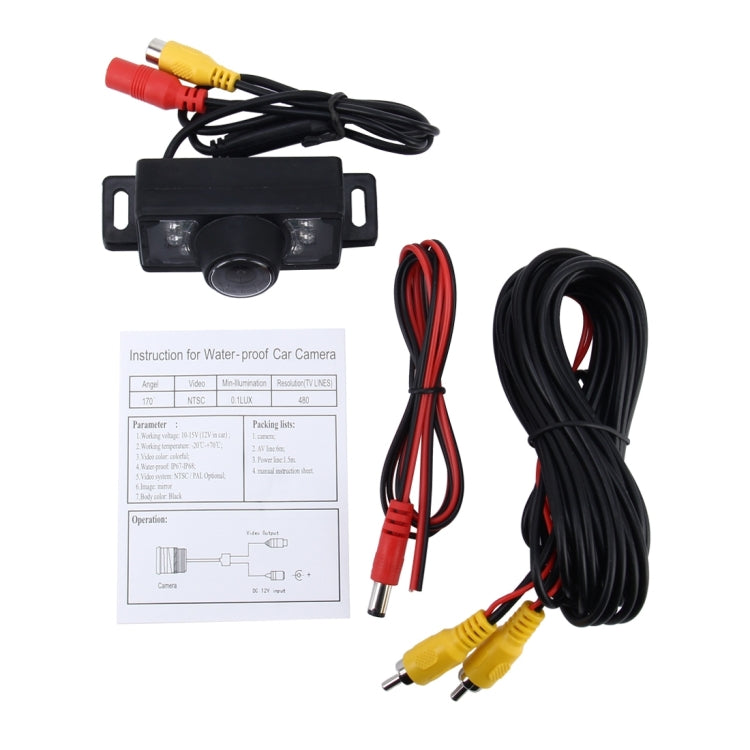 Telecamera posteriore per visione notturna impermeabile a infrarossi con 7 LED IR per GPS per auto, ampio angolo di visione: 170 gradi (DM320P), DM320P