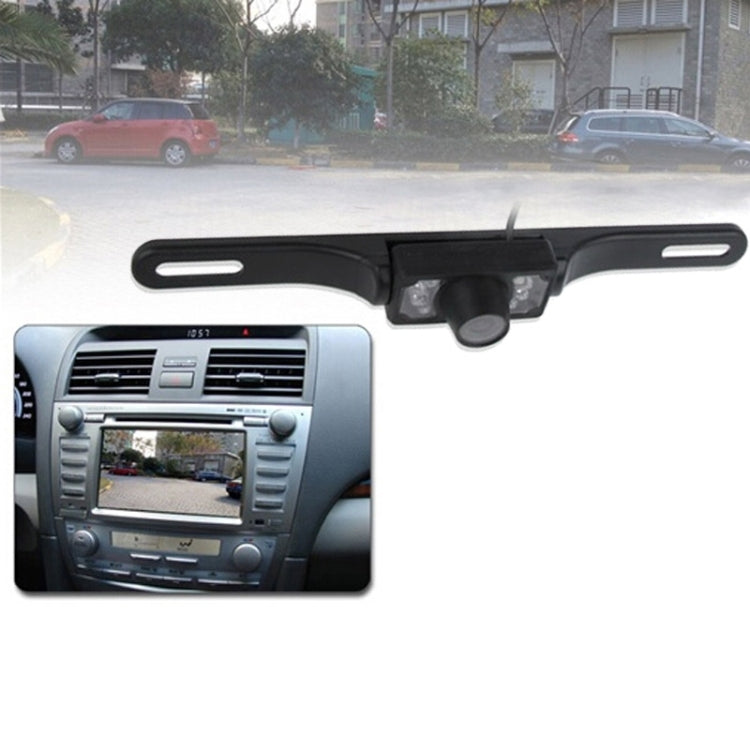 6 LED IR a infrarossi Impermeabile per visione notturna Cornice targa wireless Telecamera retrovisiva con visione posteriore, supporto installato nel navigatore DVD dell'auto o nel monitor dell'auto, ampio angolo di visione: 140 gradi (WD001), WD001