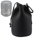 Borsa per il trasporto dell'obiettivo della fotocamera reflex in neoprene con moschettone, dimensioni: 10x18 cm, Size: 10x18cm