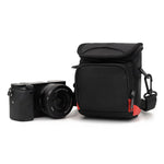 Mini borsa fotografica universale in tessuto digitale con tracolla, dimensioni: 115 x 105 x 155 mm, 11 x 10 x 15cm(Black)