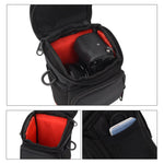 Mini borsa fotografica universale in tessuto digitale con tracolla, dimensioni: 115 x 105 x 155 mm, 11 x 10 x 15cm(Black)