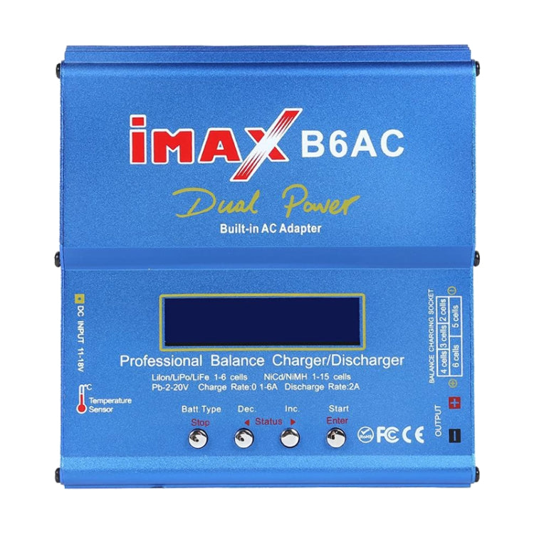 Caricabatterie con bilanciamento della batteria Lipo LCD RC iMAX B6AC da 2,6 pollici (100-240 V/spina UE), B6AC