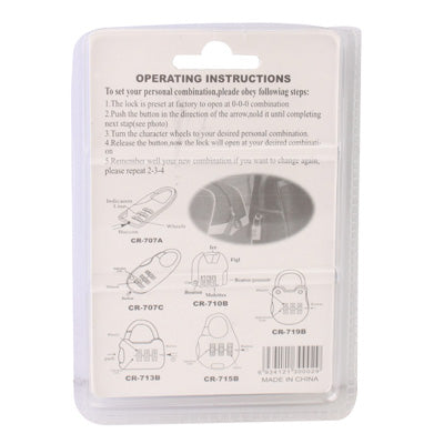Mini lucchetto a combinazione portatile a 3 cifre/coltello per utensili, Combination Lock