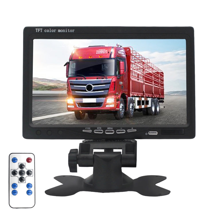 Monitor per auto/telecamere di sorveglianza da 7,0 pollici con supporto ad angolo regolabile e telecomando, doppio ingresso video, 7.0 inch, Dual Video Input