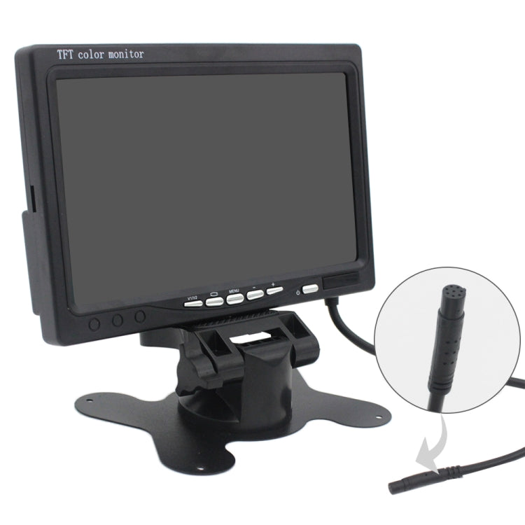 Monitor per auto/telecamere di sorveglianza da 7,0 pollici con supporto ad angolo regolabile e telecomando, doppio ingresso video, 7.0 inch, Dual Video Input