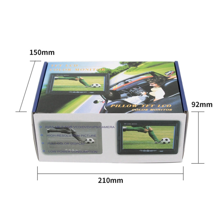 Monitor per auto/telecamere di sorveglianza da 7,0 pollici con supporto ad angolo regolabile e telecomando, doppio ingresso video, 7.0 inch, Dual Video Input