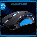 Mouse ottico USB da gioco T7 cablato a 3 colori modificabili 1200 DPI 1600 DPI 2400 DPI, T7