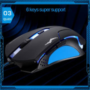 Mouse ottico USB da gioco T7 cablato a 3 colori modificabili 1200 DPI 1600 DPI 2400 DPI, T7