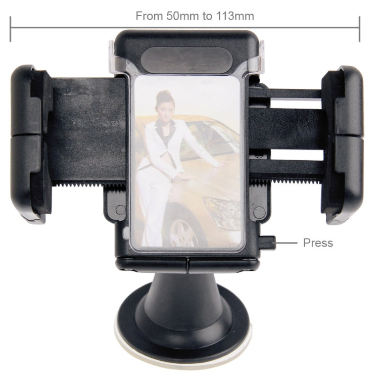 Per iPhone, Galaxy, Sony, Lenovo, HTC, Huawei e altri smartphone di larghezza: 5,1 cm - 10,5 cm, Suction Cup Car Holder