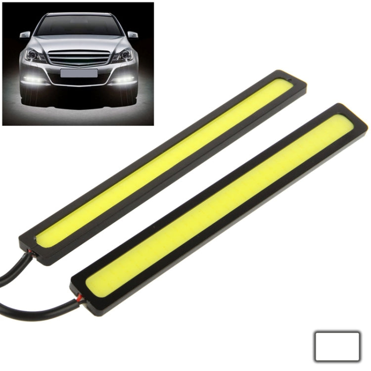 Luce di marcia diurna a LED bianca fai da te da 2 x 6 W/lampada DRL, lunghezza: 17 cm, Length: 17cm(Silver), Length: 17cm(Black)