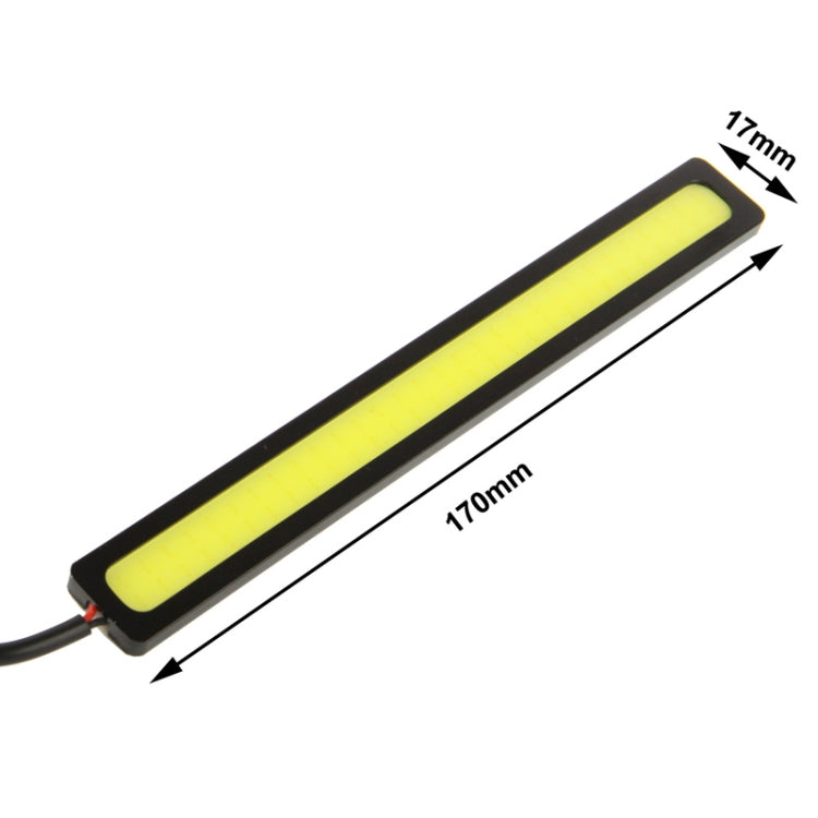 Luce di marcia diurna a LED bianca fai da te da 2 x 6 W/lampada DRL, lunghezza: 17 cm, Length: 17cm(Silver), Length: 17cm(Black)