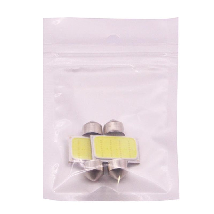 2 PZ 31mm 1.5W 80LM Luce bianca 1 COB LED Luci di lettura targa Lampadina per auto, 31mm