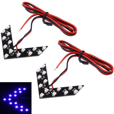 14 LED 3528 SMD Frecce luminose per indicatori di direzione specchietto laterale auto (coppie), Universal Blue, Universal Yellow, Universal Red, 2 PCS, Universal Pink Light