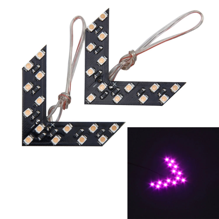 14 LED 3528 SMD Frecce luminose per indicatori di direzione specchietto laterale auto (coppie), Universal Blue, Universal Yellow, Universal Red, 2 PCS, Universal Pink Light