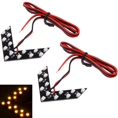 14 LED 3528 SMD Frecce luminose per indicatori di direzione specchietto laterale auto (coppie), Universal Blue, Universal Yellow, Universal Red, 2 PCS, Universal Pink Light