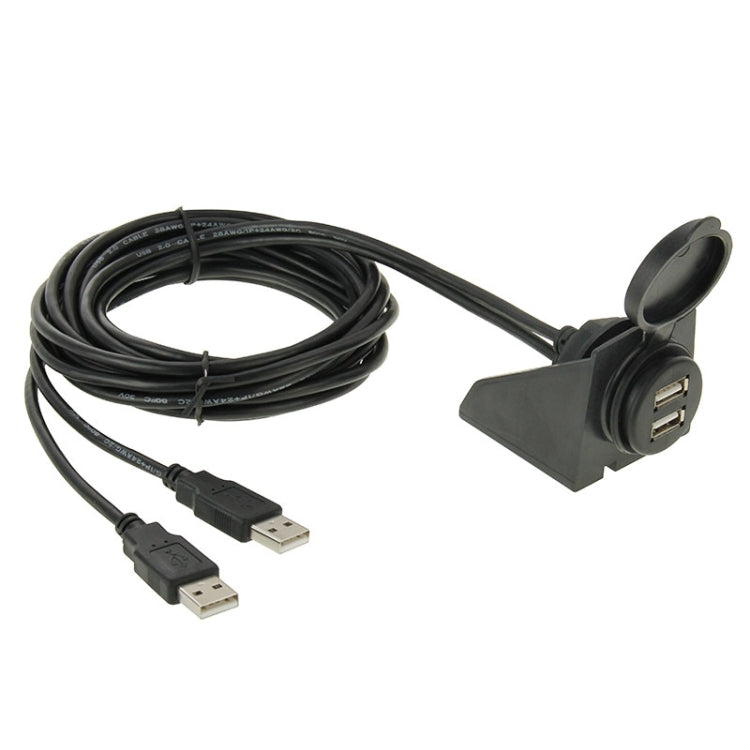 2 cavi di prolunga USB 2.0 maschio-femmina con montaggio a incasso per auto, lunghezza: 2 m, 2 USB 2.0 Male to Female