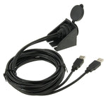 2 cavi di prolunga USB 2.0 maschio-femmina con montaggio a incasso per auto, lunghezza: 2 m, 2 USB 2.0 Male to Female