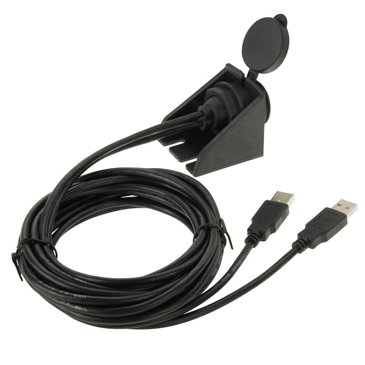 2 cavi di prolunga USB 2.0 maschio-femmina con montaggio a incasso per auto, lunghezza: 2 m, 2 USB 2.0 Male to Female