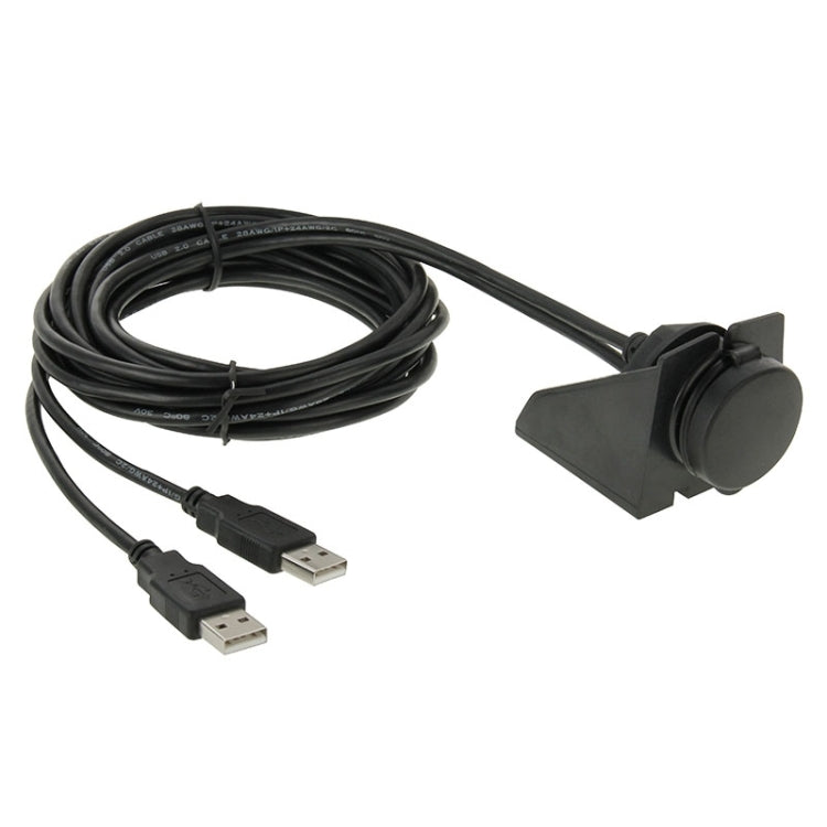 2 cavi di prolunga USB 2.0 maschio-femmina con montaggio a incasso per auto, lunghezza: 2 m, 2 USB 2.0 Male to Female