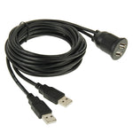 2 cavi di prolunga USB 2.0 maschio-femmina con montaggio a incasso per auto, lunghezza: 2 m, 2 USB 2.0 Male to Female