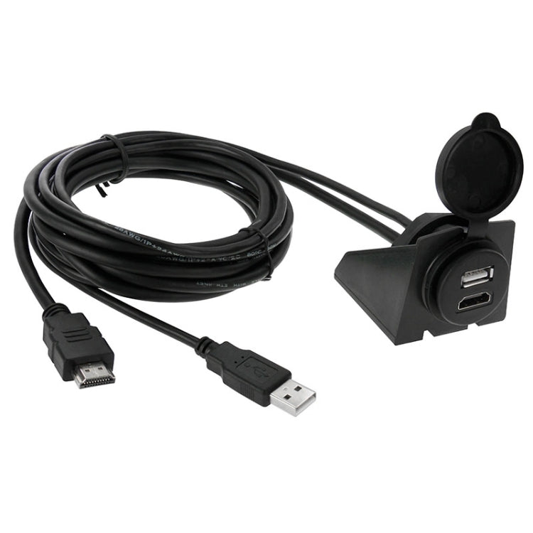 Cavo di prolunga USB 2.0 e HDMI (tipo A) maschio-femmina, lunghezza: 2 m, USB 2.0 & HDMI (Type-A) Male to Female
