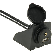 Cavo adattatore USB 2.0 e 2 RCA maschio a USB 2.0 e femmina da 3,5 mm con montaggio ad incasso per auto, lunghezza: 2 m, USB 2.0 & 2 RCA Male to USB 2.0 & 3.5mm Female