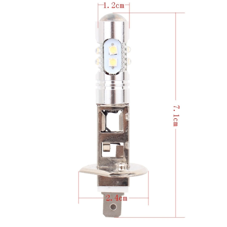 Fendinebbia per auto H1 50W 600LM 5500K Luce bianca 10 SMD-2828-LEDs, Corrente costante, DC12-24V, H1