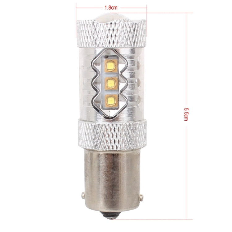1156/BA15S 80W 800LM 6500K Luce bianca 16-3535-LEDs Luce di riserva per auto, Corrente costante, DC12-24V, 1156  80W